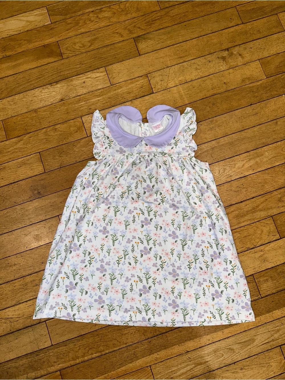 Girl’s Stitchy Fish floral dress collar ruffle